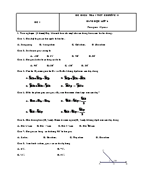 Đề kiểm tra 1 tiết Hình học Lớp 6 - Chương II